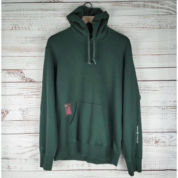 Uniqlo Mens L Warner Bros Joker x Jean Michel Basquiat Hoodie Green Pullover - Picture 2 of 8